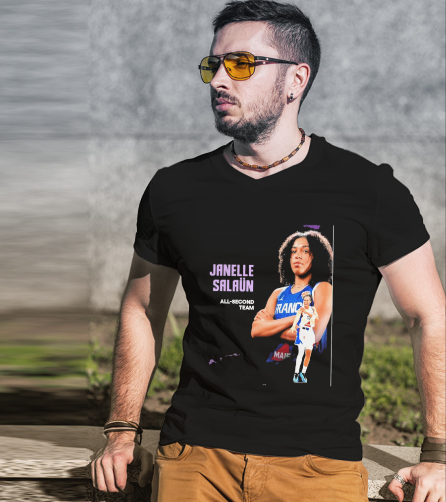 Janelle Salaun France Basketball All Second Team Player T-Shirt