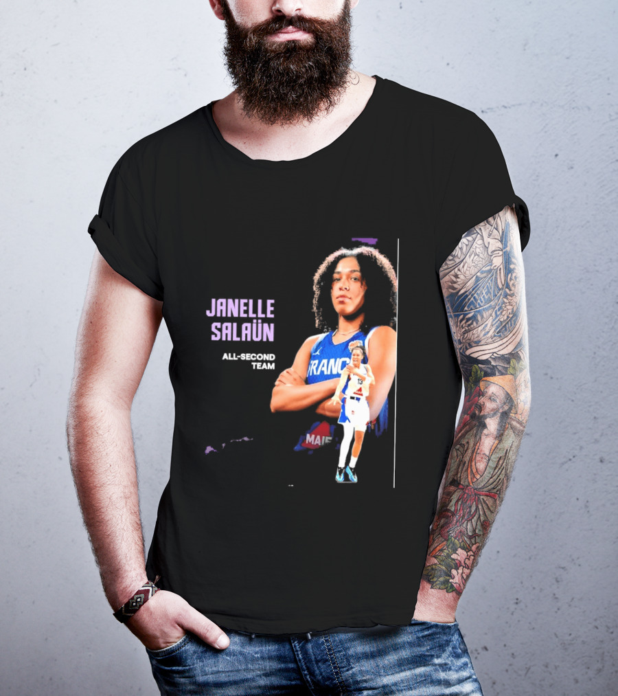 Janelle Salaun France Basketball All Second Team Player T-Shirt