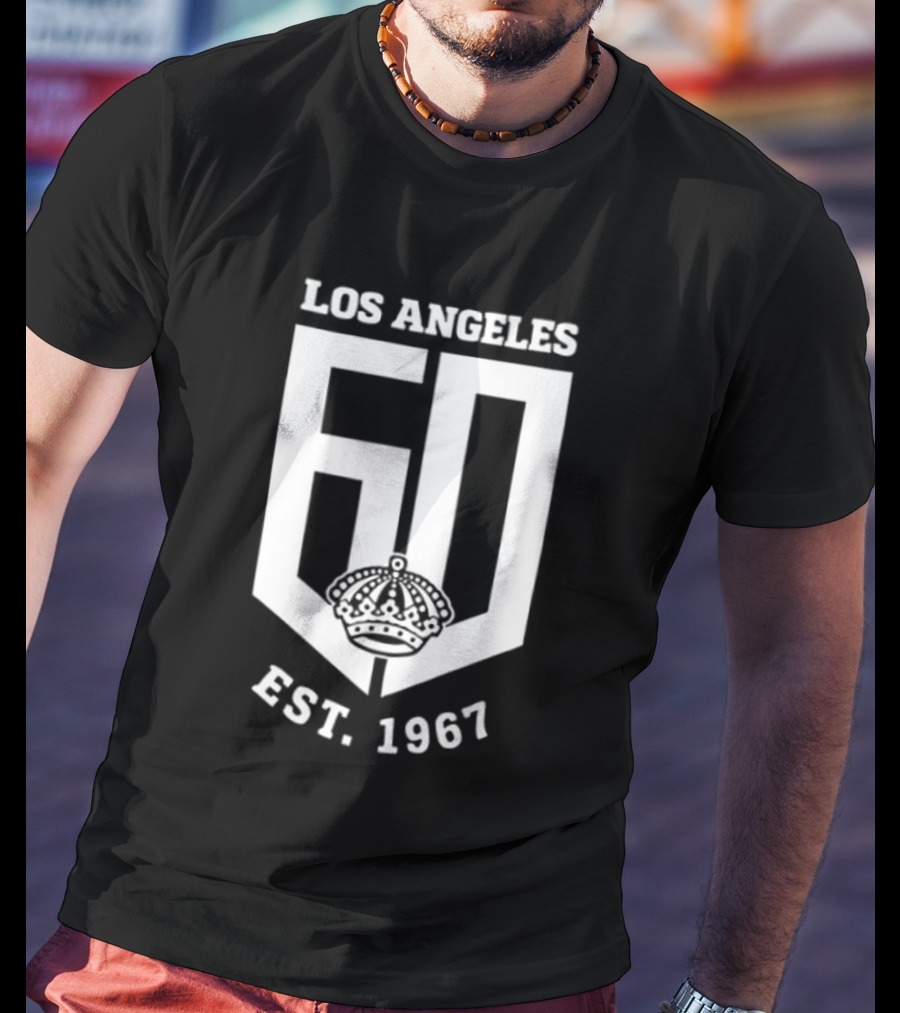 Los Angeles Kings 60th Anniversary EST. 1967 Diamond Crown Celebration T-Shirt