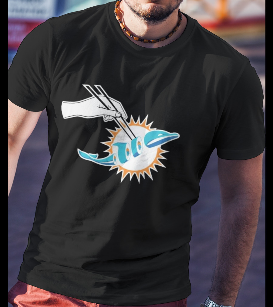 Maxx Crosby Sushi Chopsticks Miami Football Fusion T-Shirt