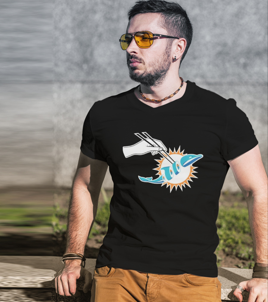 Maxx Crosby Sushi Chopsticks Miami Football Fusion T-Shirt