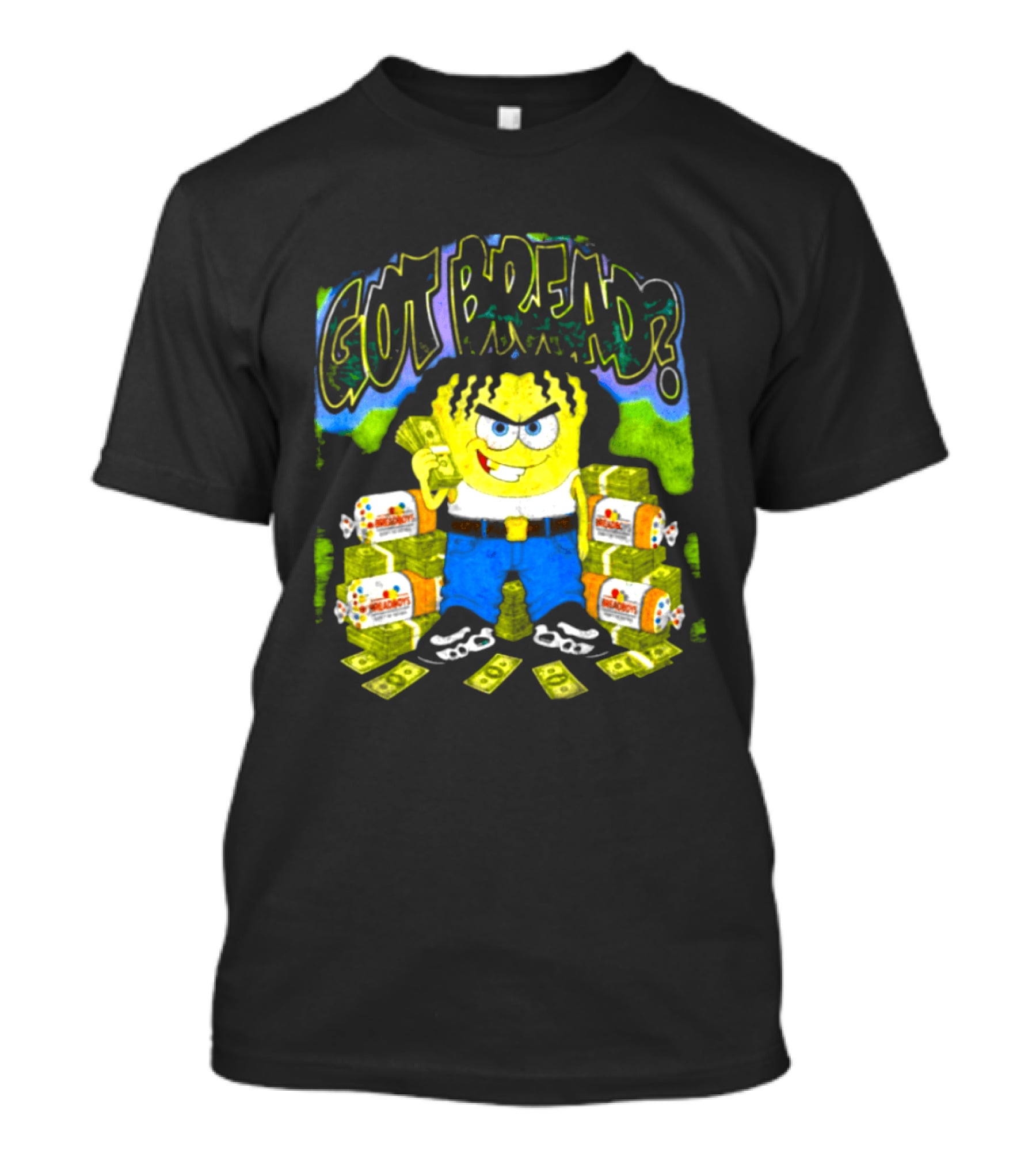 Wakko Exotics Store Whiteloaf Got Bread Black Character With Money Loaves T-Shirt
