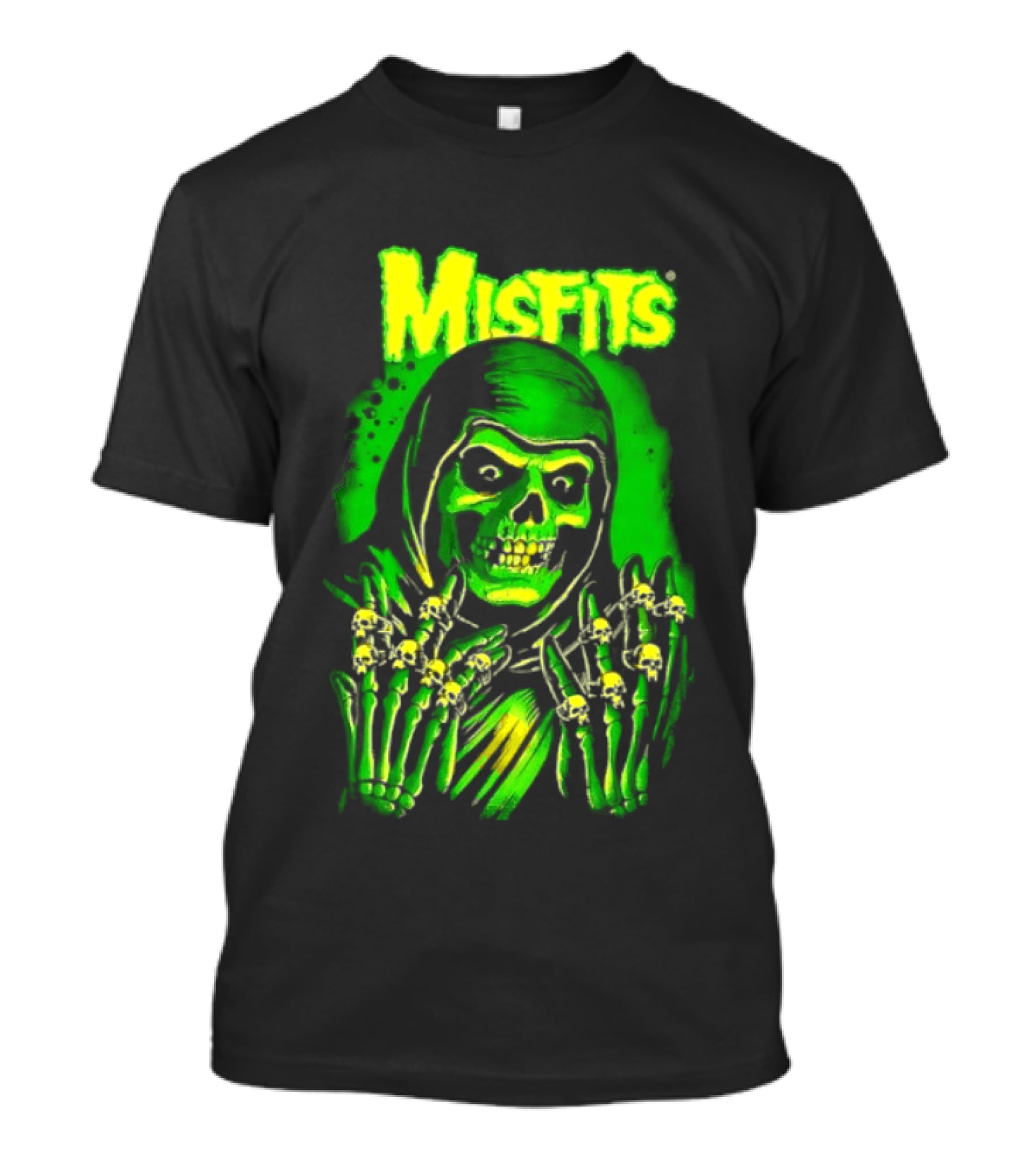 Misfits Fiend Club 26 Punk Rock Jerry Only Skull Neon Green T-Shirt