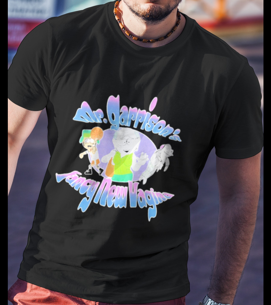 Mr Garrison's Fancy New Vagina South Park Basketball Cartoon Characters T-Shirt