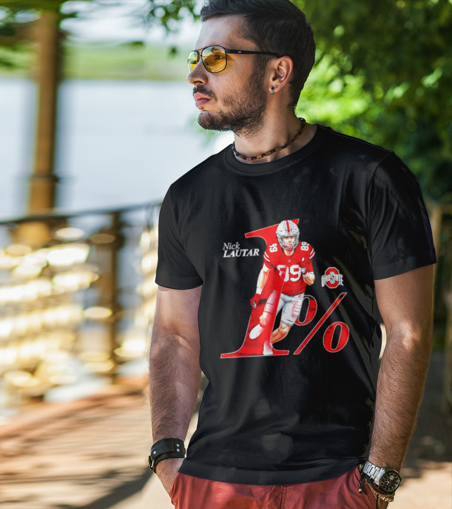 Nick Lautar 89 Ohio State Buckeyes 1% Player Breakthrough T-Shirt