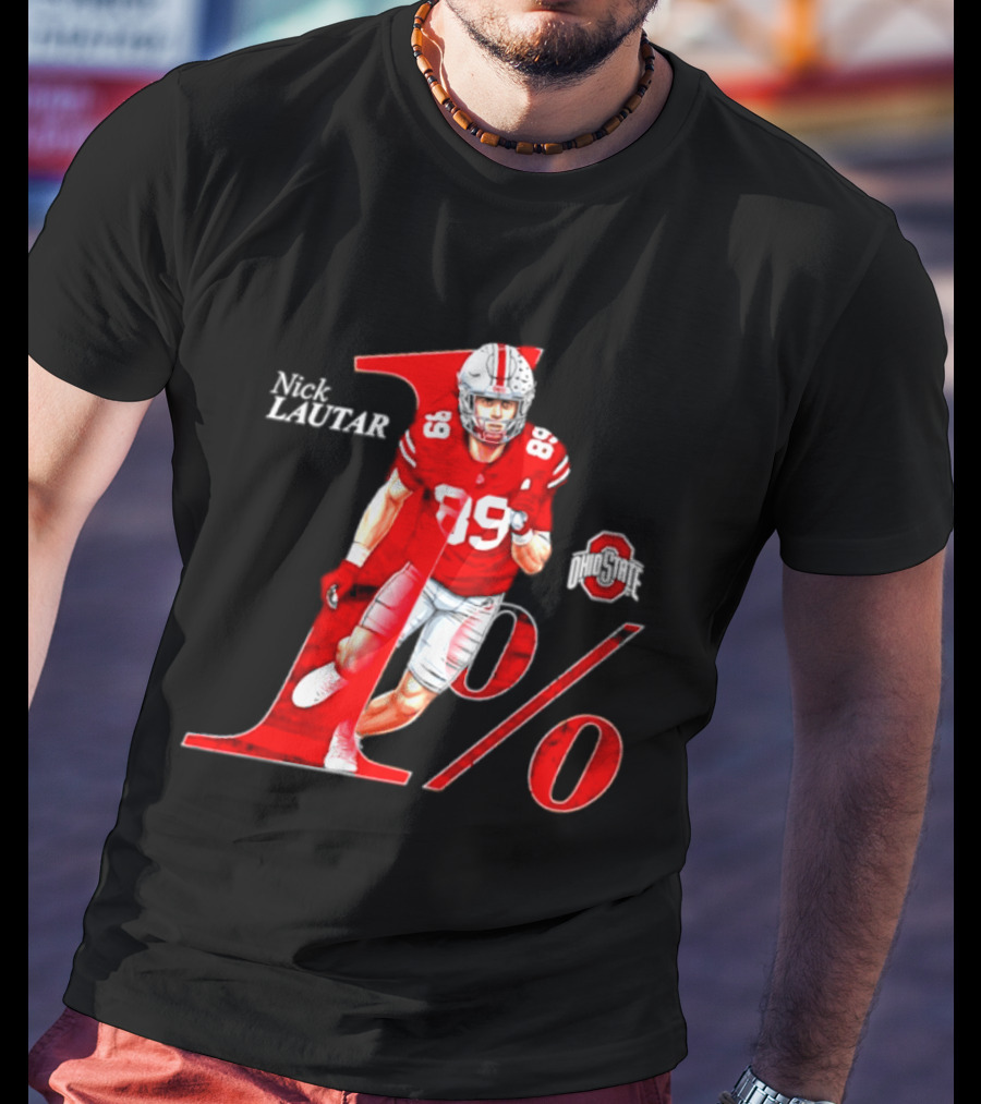 Nick Lautar 89 Ohio State Buckeyes 1% Player Breakthrough T-Shirt