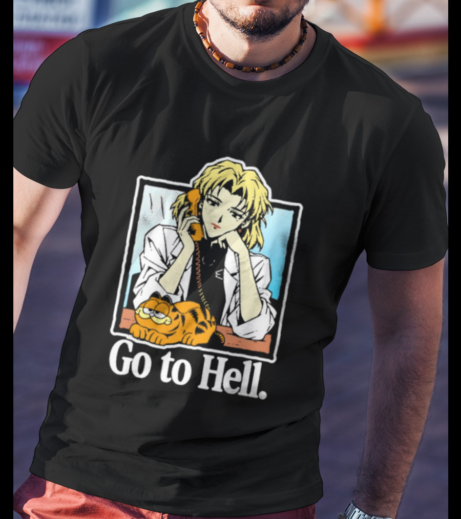 Ritsuko Akagi Go To Hell Neon Genesis Evangelion Cartoon T-Shirt