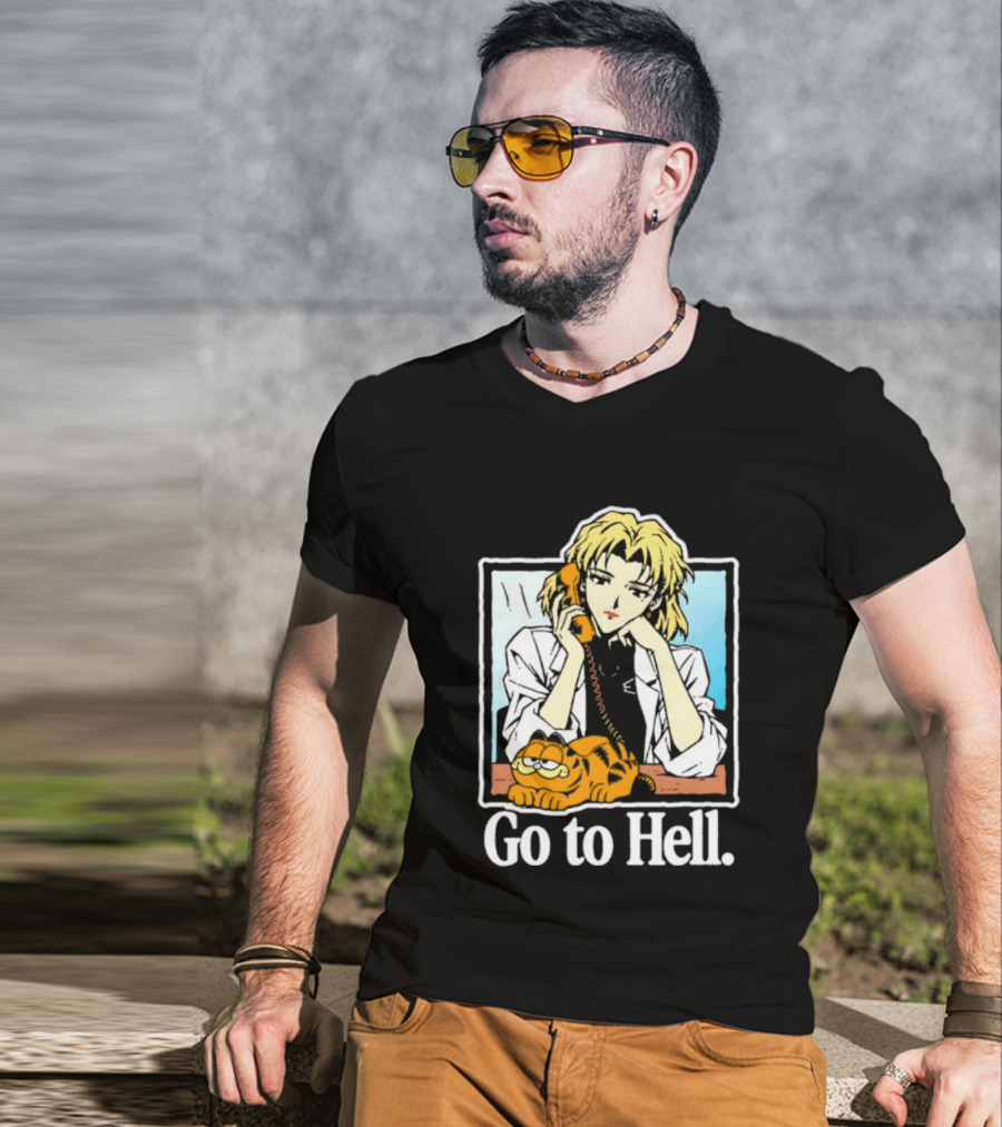 Ritsuko Akagi Go To Hell Neon Genesis Evangelion Cartoon T-Shirt