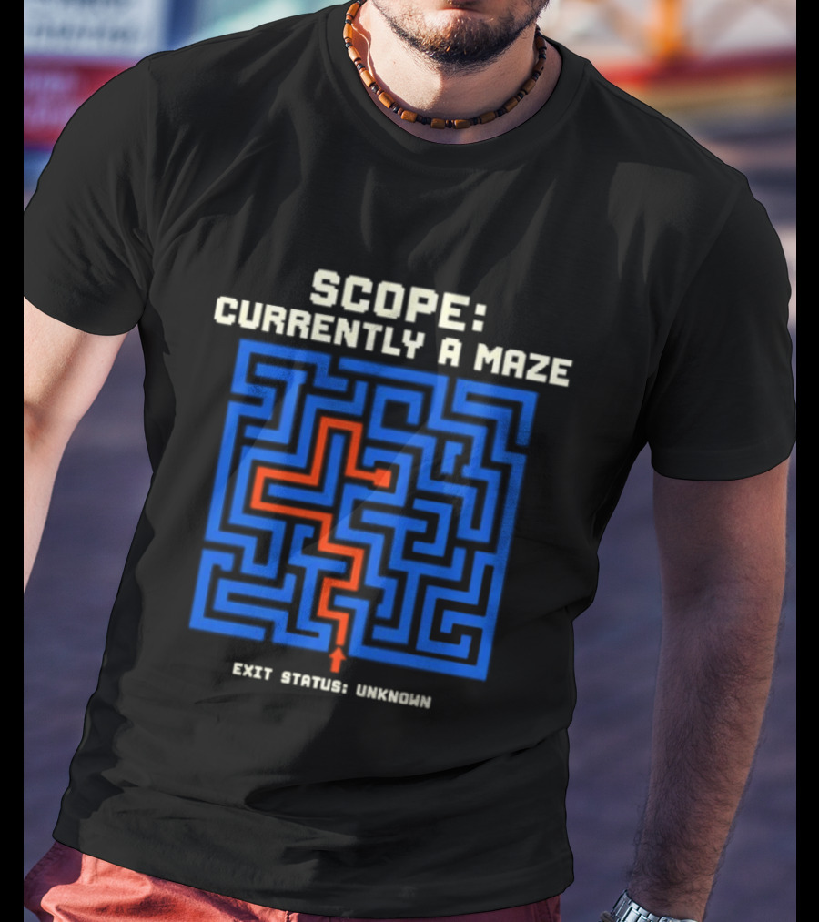 Scope Currently A Maze Exit Status Unknown Maze Puzzle Concept T-Shirt