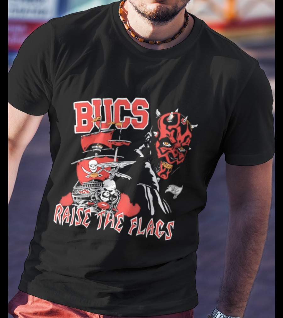 Bucs Darth Maul Raise The Flags Tampa Bay Buccaneers Star Wars T-Shirt