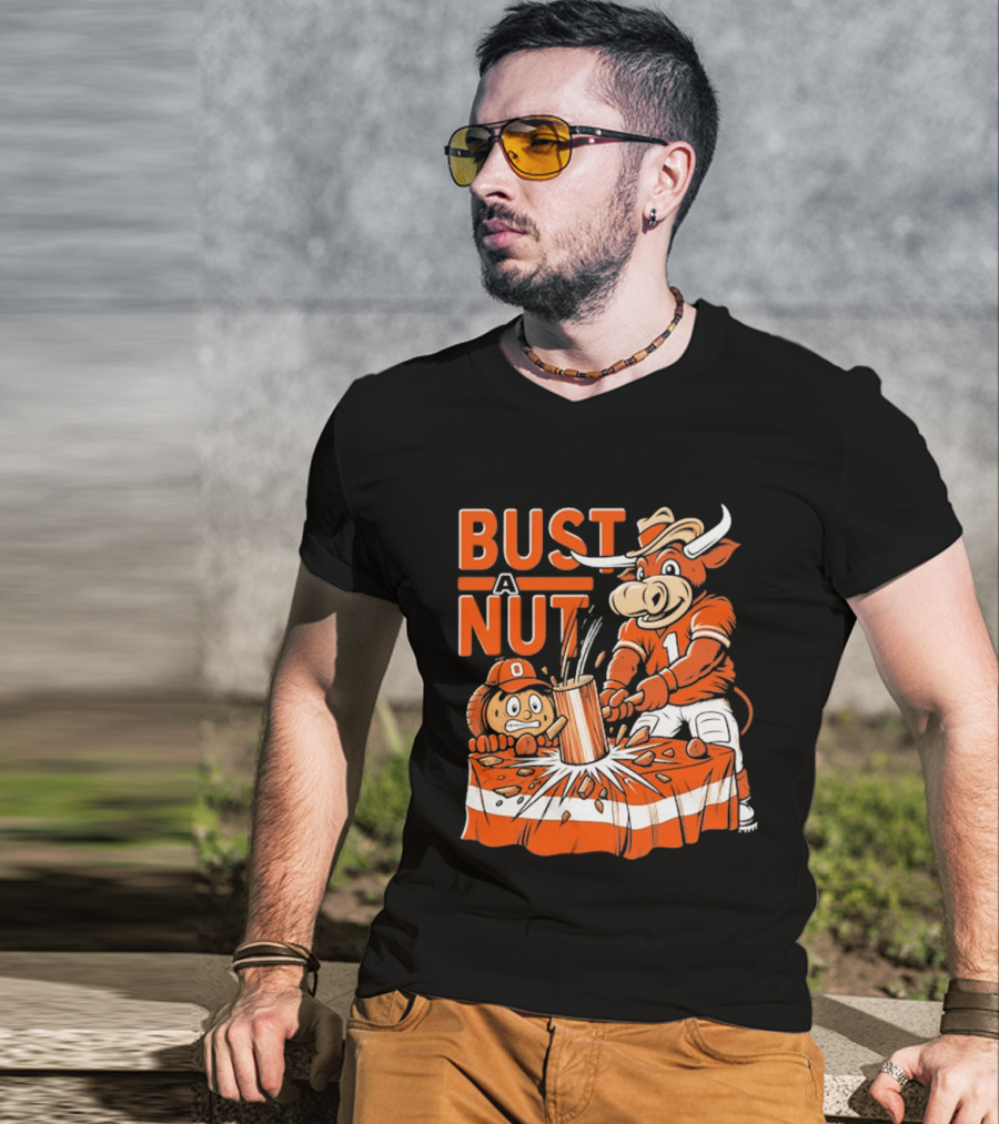 Bust A Nut Texas Football Bevo Beat Competition T-Shirt