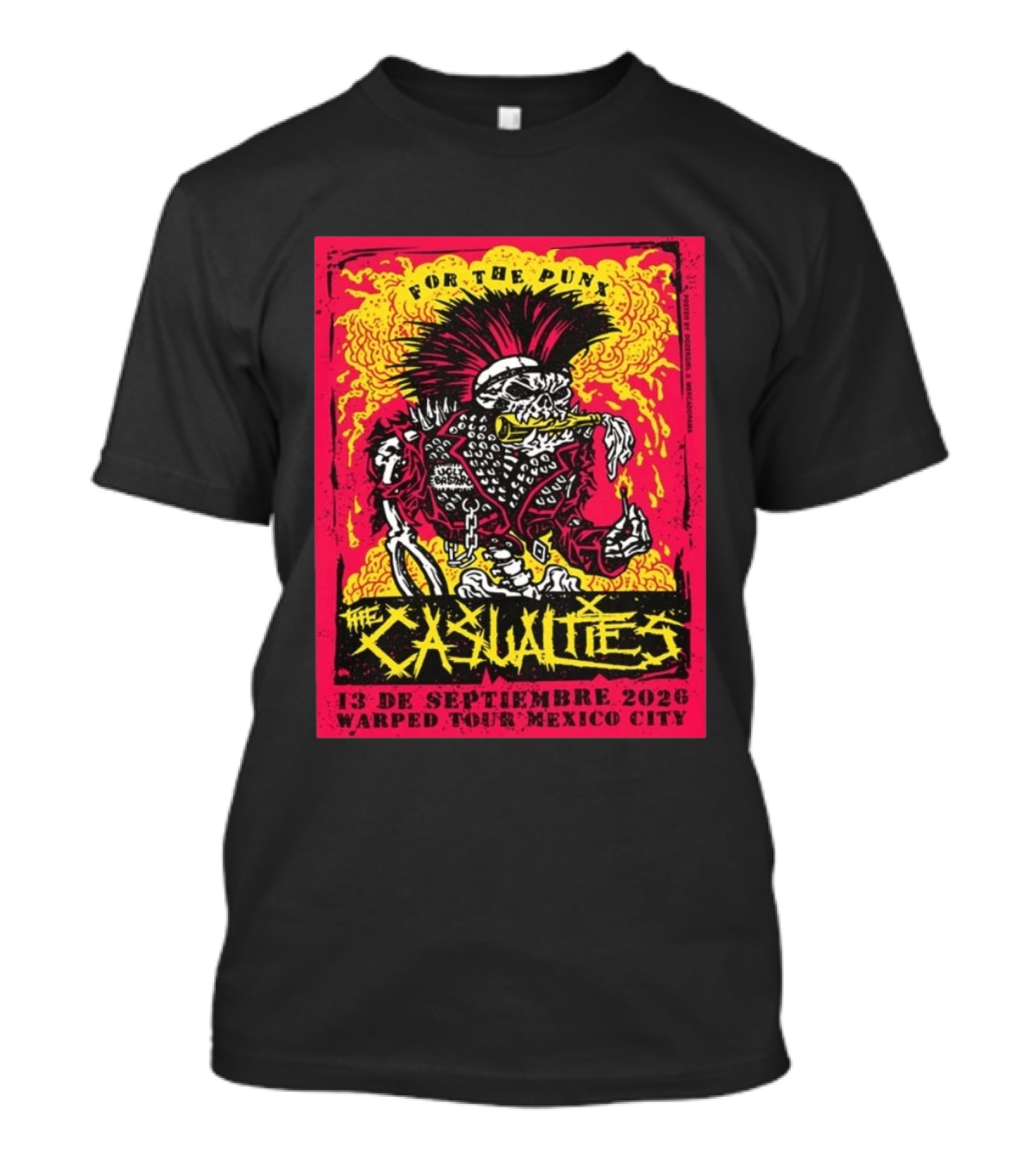 The Casualties For The Punx 13 De Septiembre 2026 Warped Tour Mexico City T-Shirt