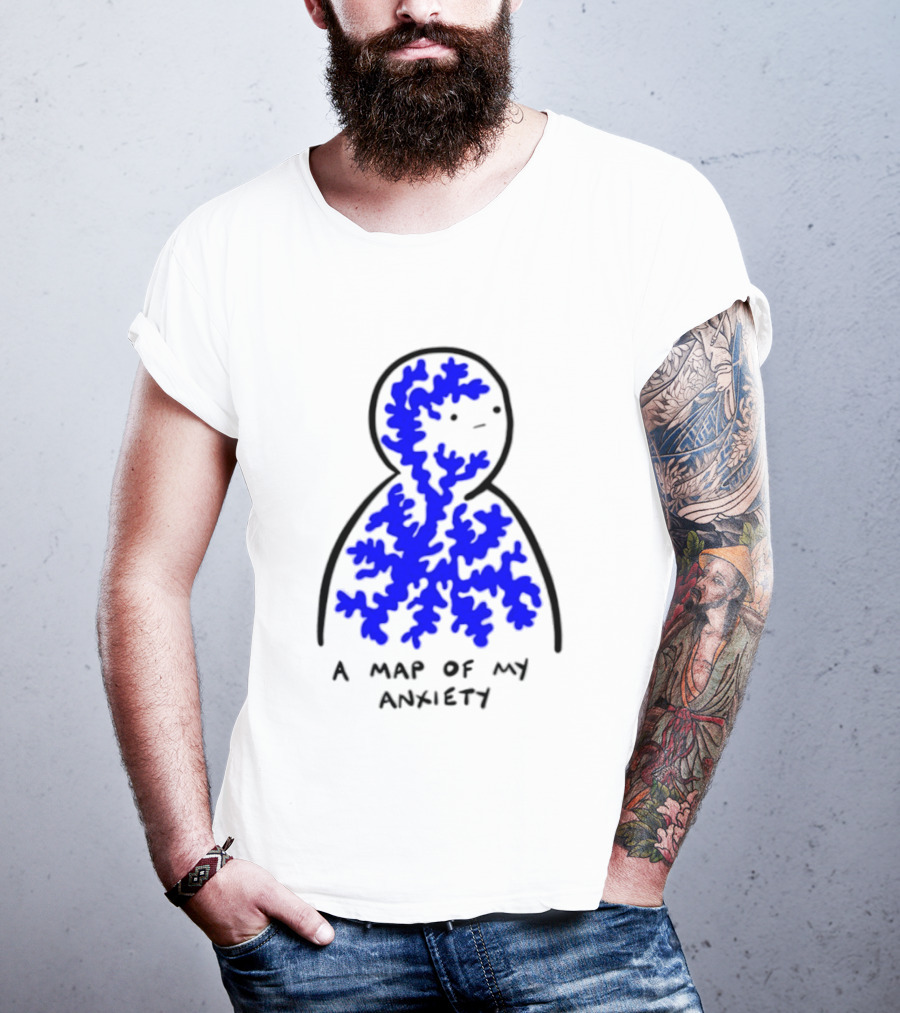 A Map Of My Anxiety Mental Health Awareness T-Shirt