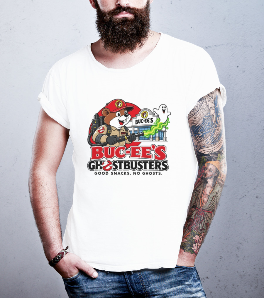 Buc Ee's Ghostbusters Good Snacks No Ghosts Ghostbuster T-Shirt
