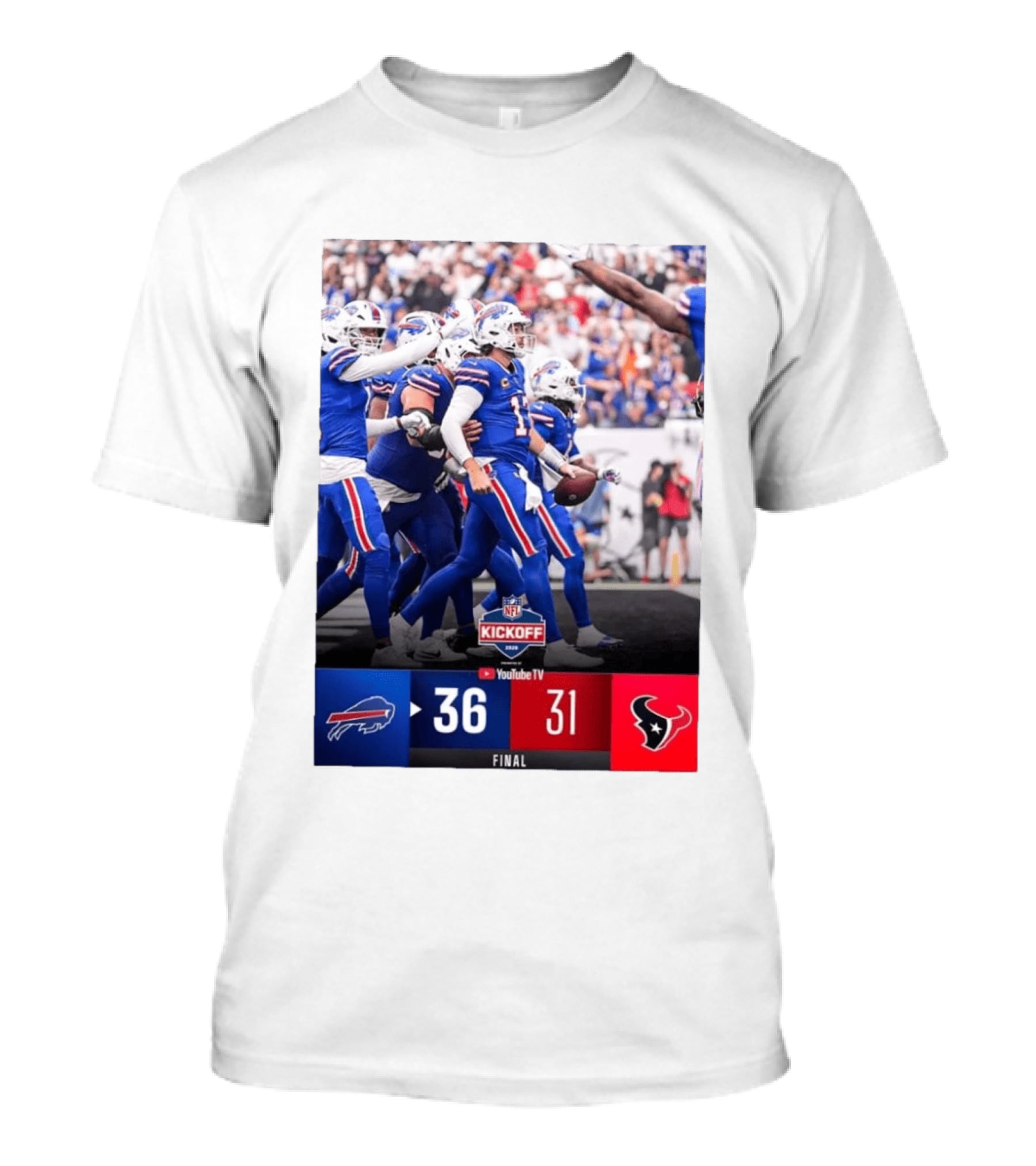 Buffalo Bills 36 31 Houston Texans NFL Kickoff Final Score Victory T-Shirt