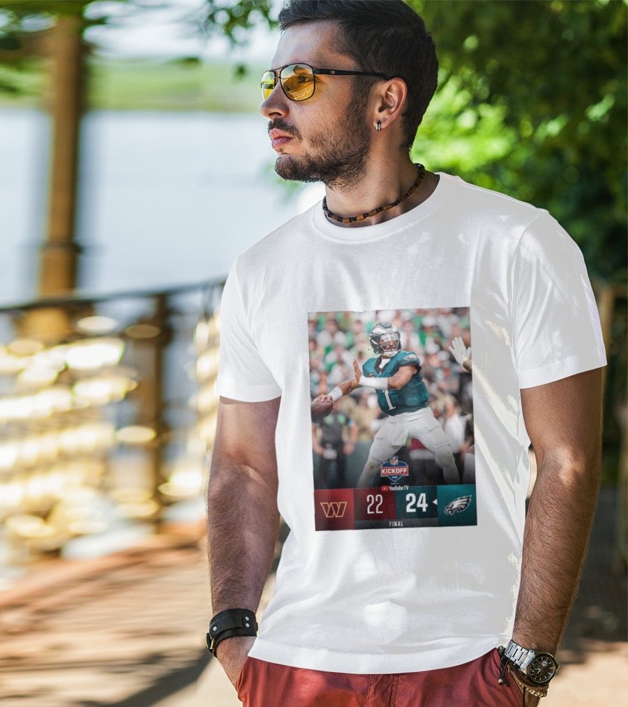 Jalen Hurts NFL Kickoff Philadelphia Eagles Victory 24 22 Final T-Shirt