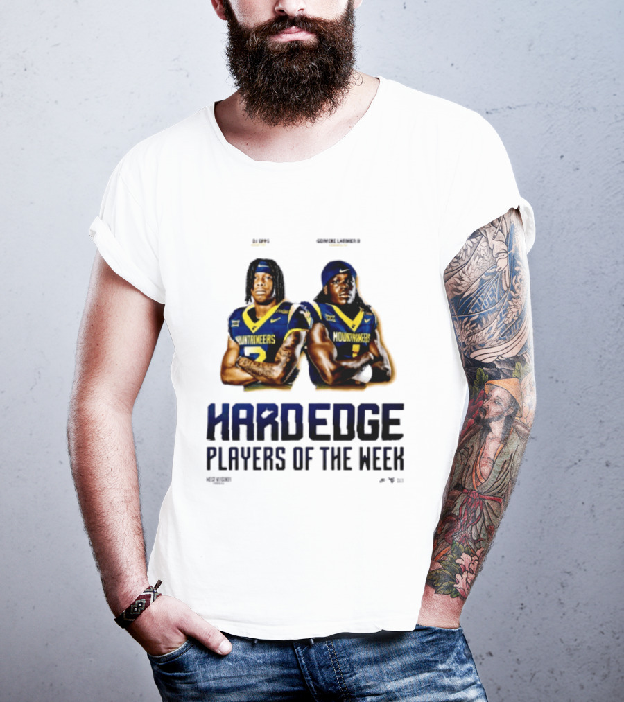 DJ Epps Geimere Latimer II West Virginia Mountaineers Hardedge Players Of The Week T-Shirt