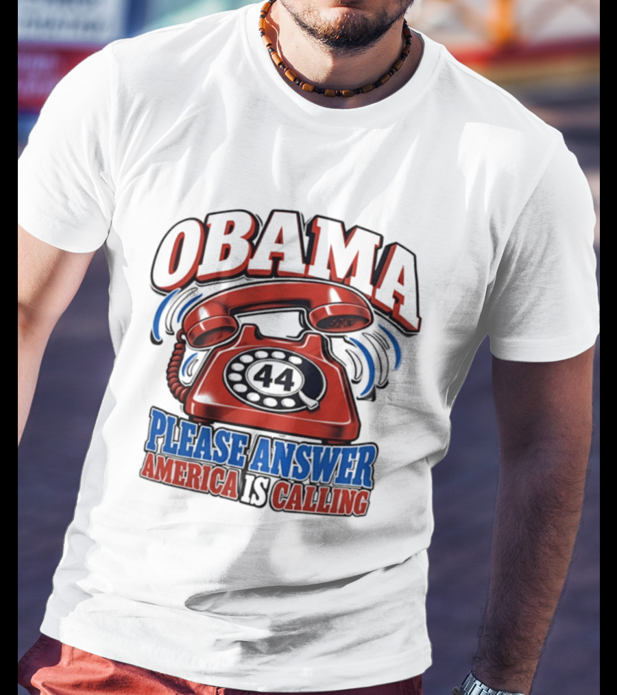 Obama 44 Please Answer America Is Calling Retro Telephone T-Shirt