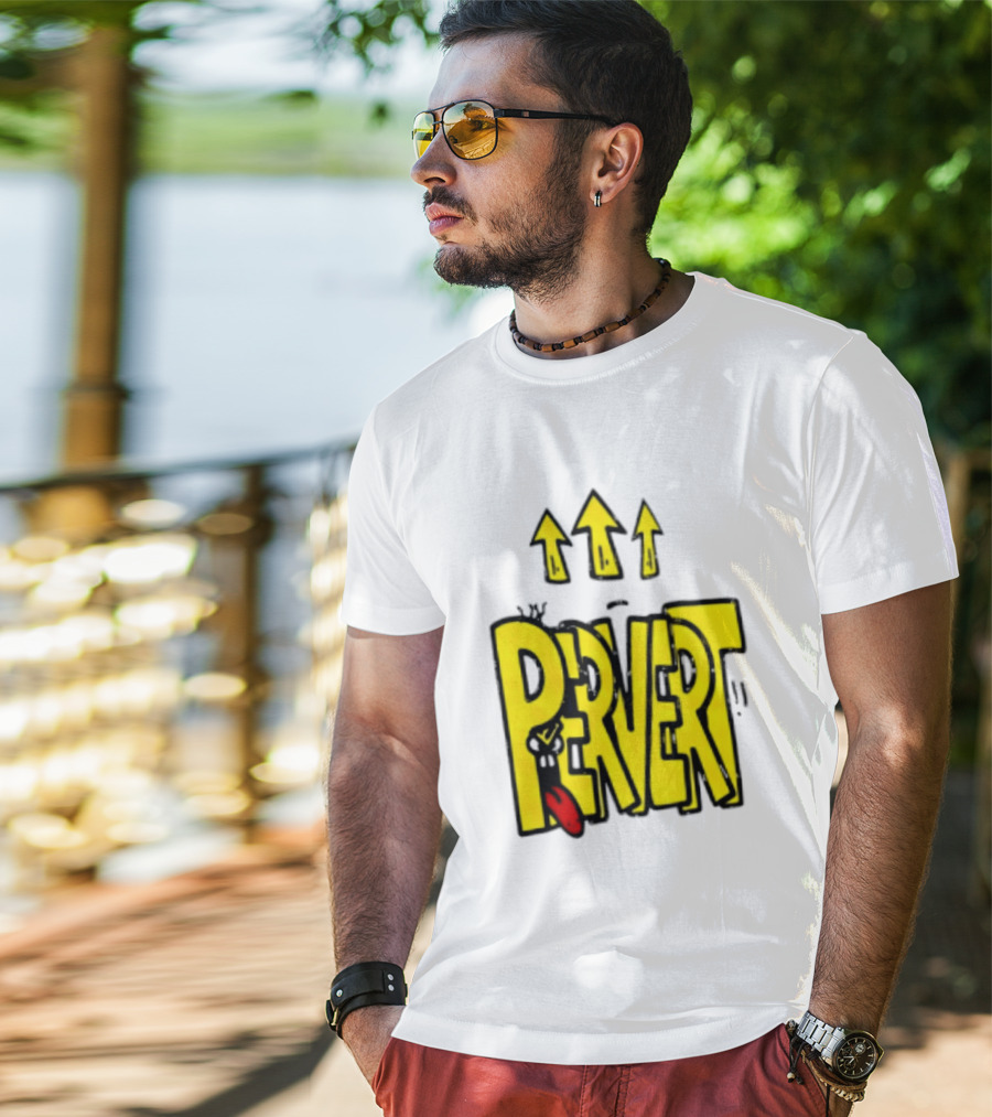 Pervert Urban Edgy Graffiti Arrows Tongue Streetwear T-Shirt