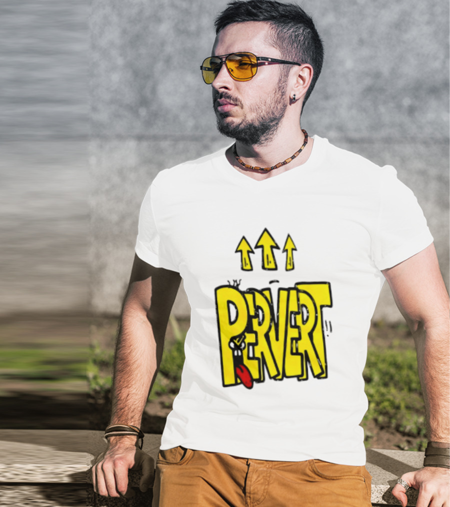 Pervert Urban Edgy Graffiti Arrows Tongue Streetwear T-Shirt