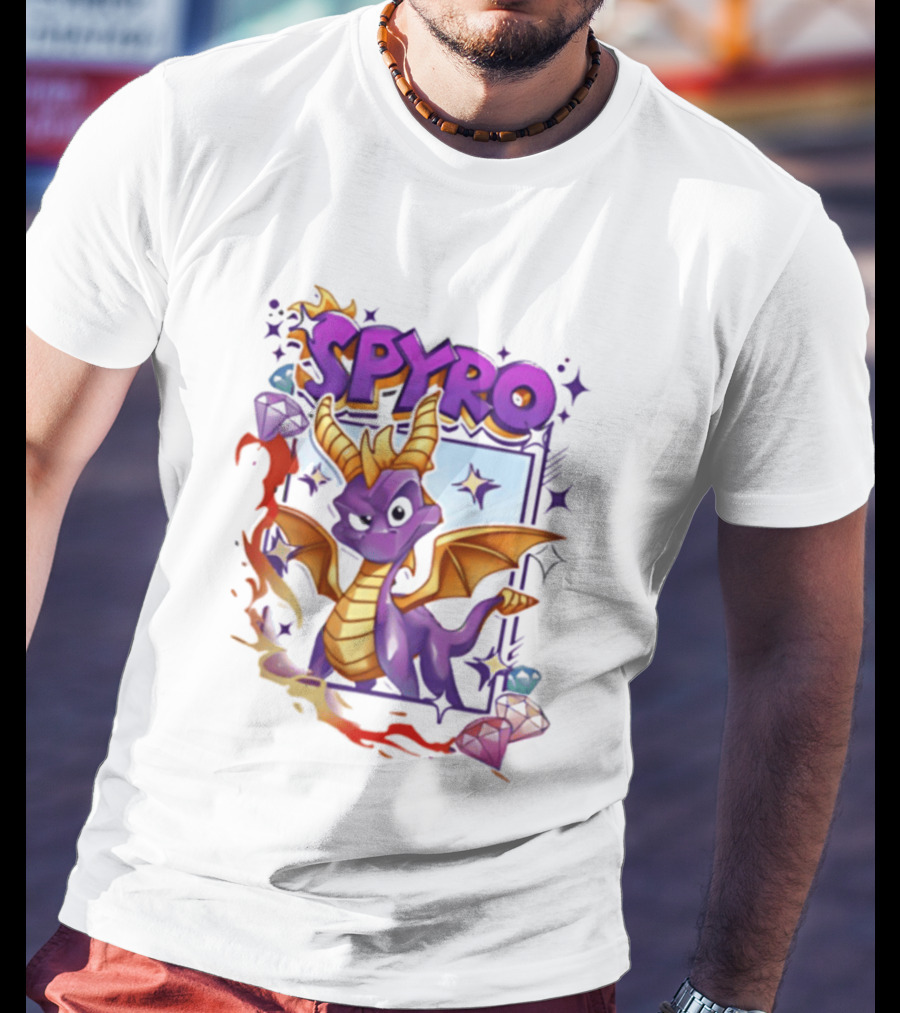 Spyro Purple Dragon Cartoon Polaroid Adventure T-Shirt