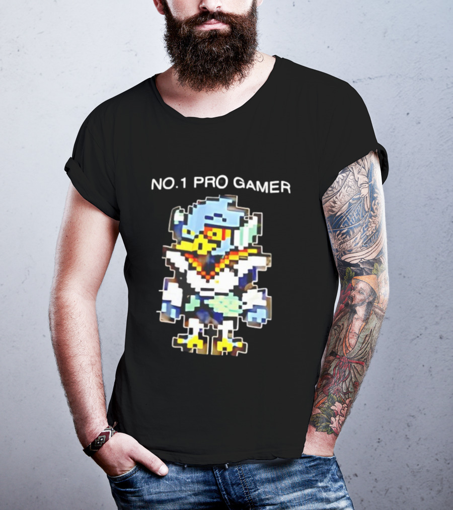NO.1 PRO GAMER Pixelated Berdly Character Retro Game Style T-Shirt