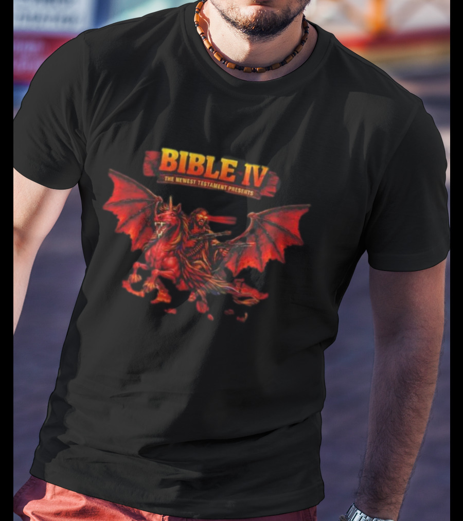 Bible IV The Newest Testament Presents Demon Dragon Rider T-Shirt