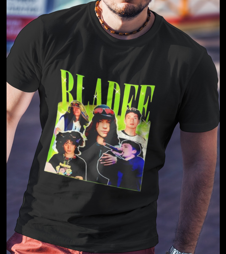 Bladee Members Collage With Neon Highlights T-Shirt
