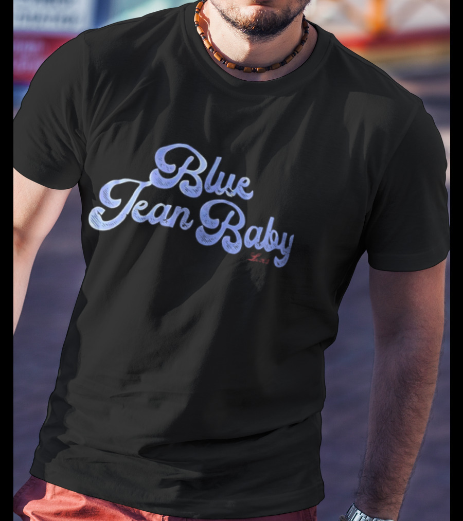 Blue Jean Baby Retro Script Denim Lovers T-Shirt