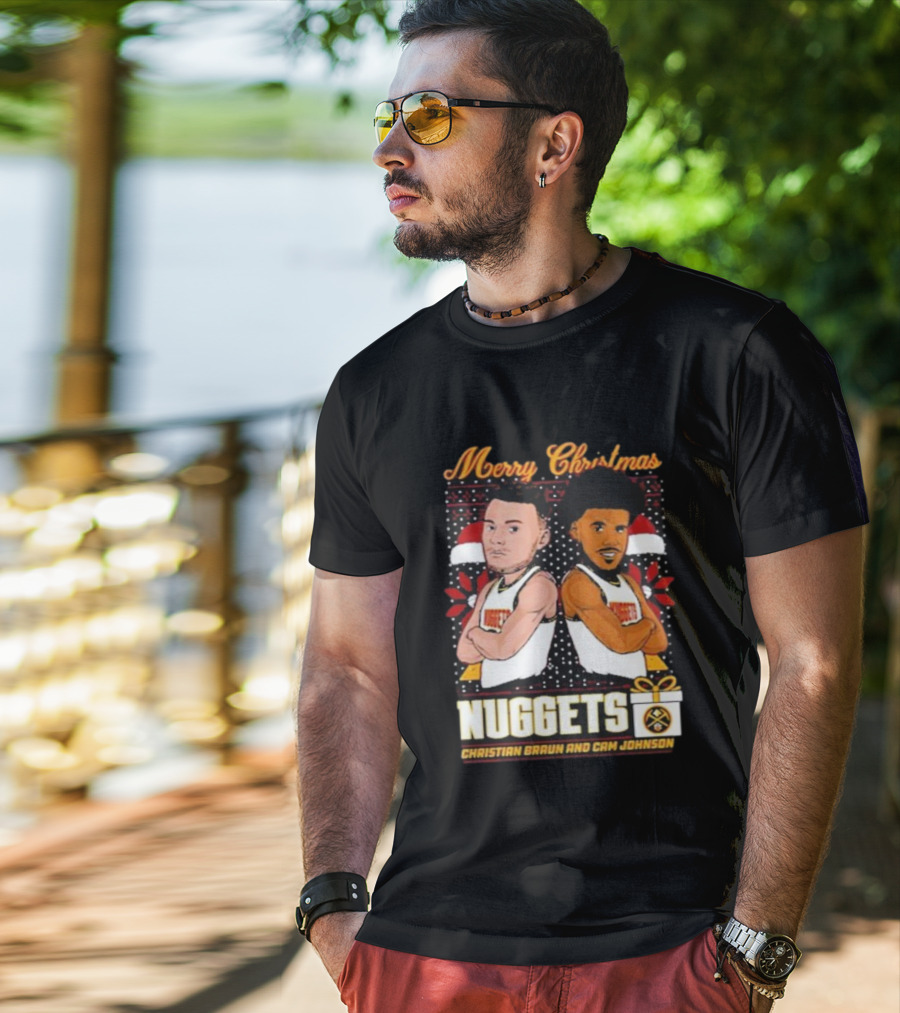Merry Christmas Nuggets Christian Braun Cam Johnson T-Shirt