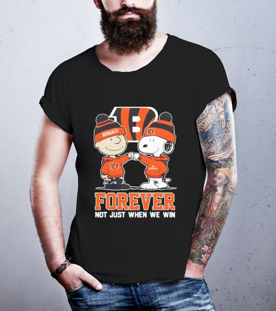 Cincinnati Bengals Charlie Brown Snoopy Forever Not Just When We Win T-Shirt