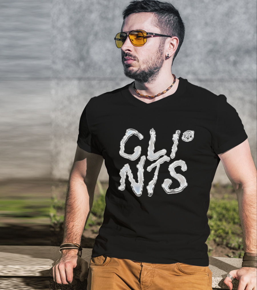 CLINTS Chrome Melting Text T-Shirt