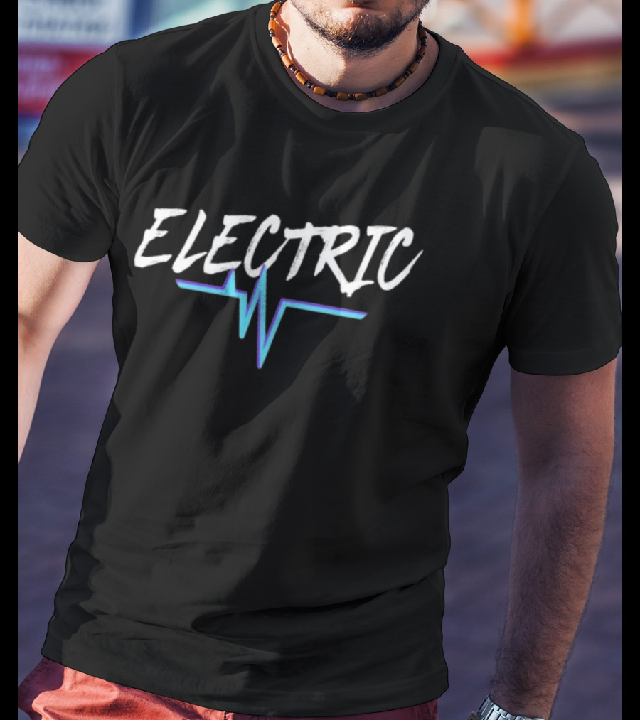 Dallas Pulse Electric Graphic With Vibrant Blue And White Text T-Shirt
