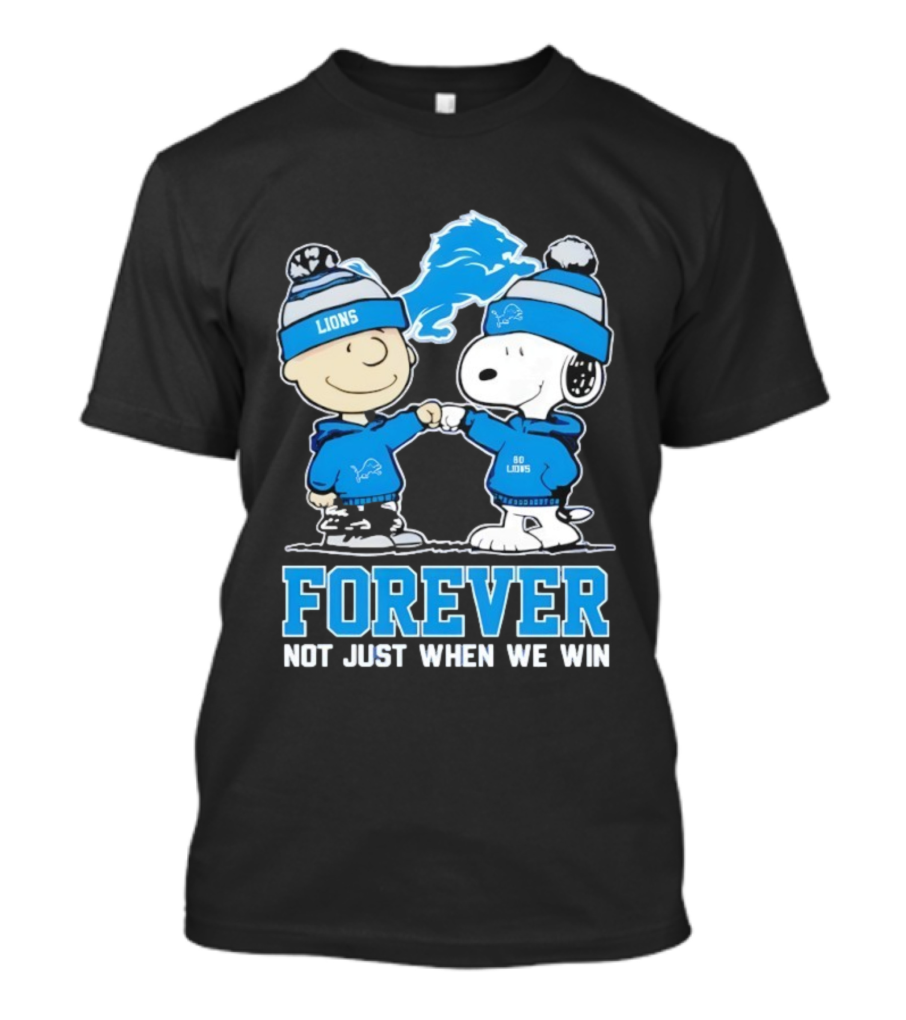 Detroit Lions Charlie Brown Snoopy Forever Loyalty Not Just When We Win T-Shirt