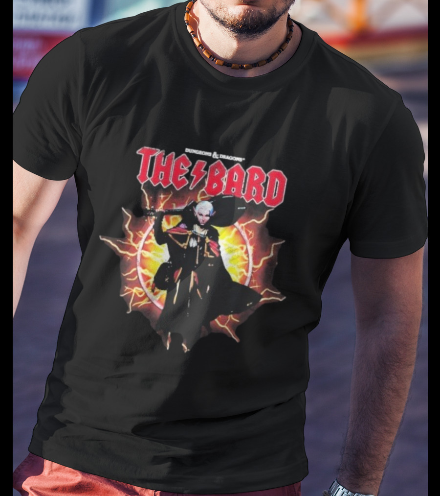 Dungeons & Dragons The Bard Metal Rock Lightning Storm Fantasy Character T-Shirt