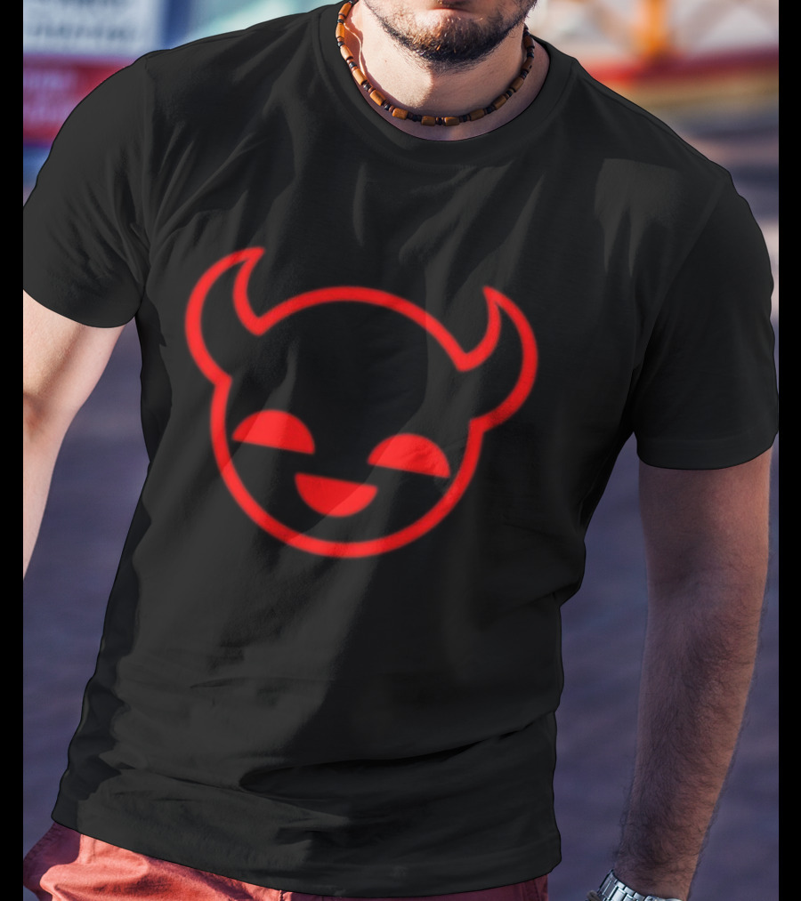 Homestuck Trollian Horned Smiley Face Red T-Shirt