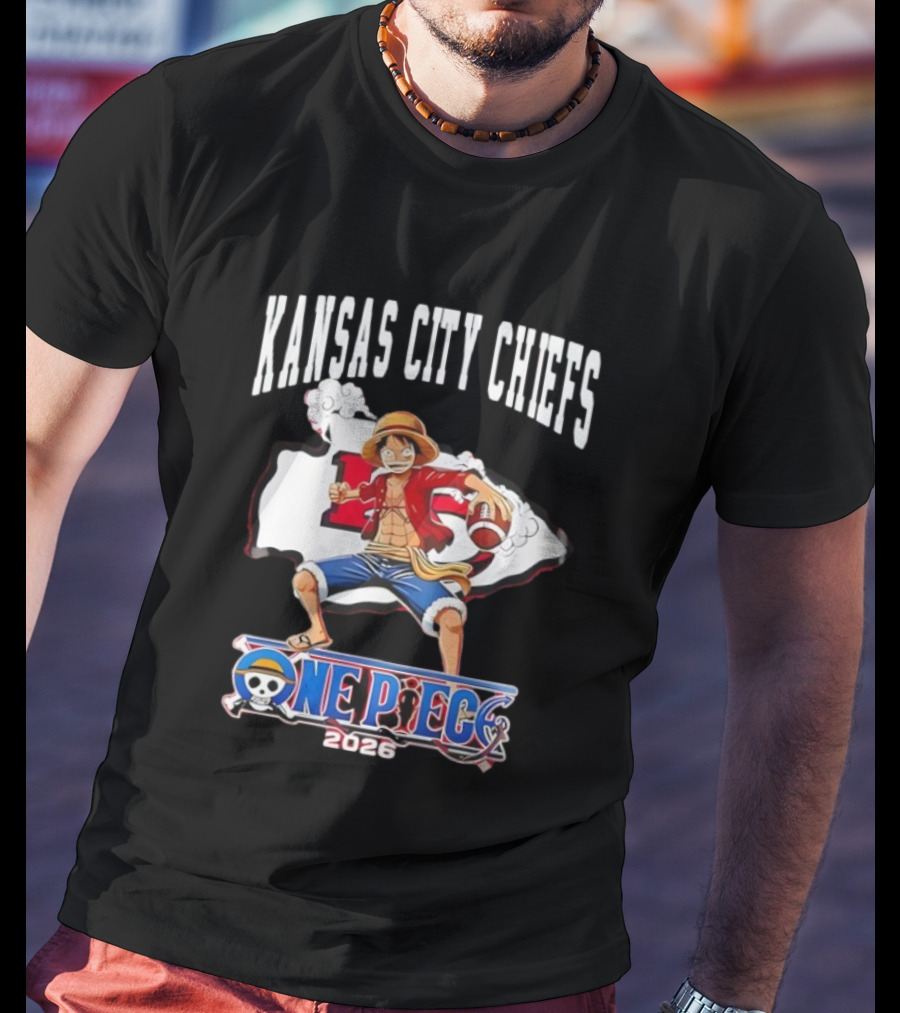 Kansas City Chiefs One Piece Luffy Football Crossover 2026 T-Shirt