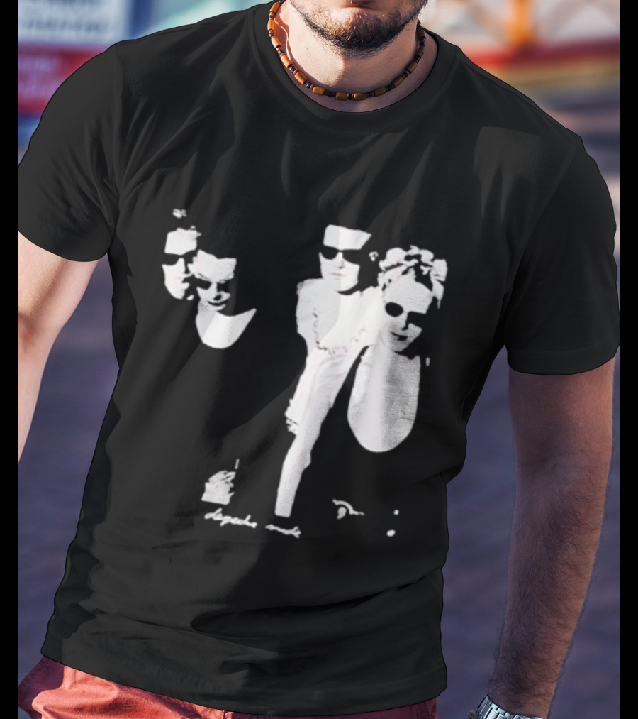 Public Laundry Depeche Mode Classic Band Members Black And White Sunglasses Style T-Shirt