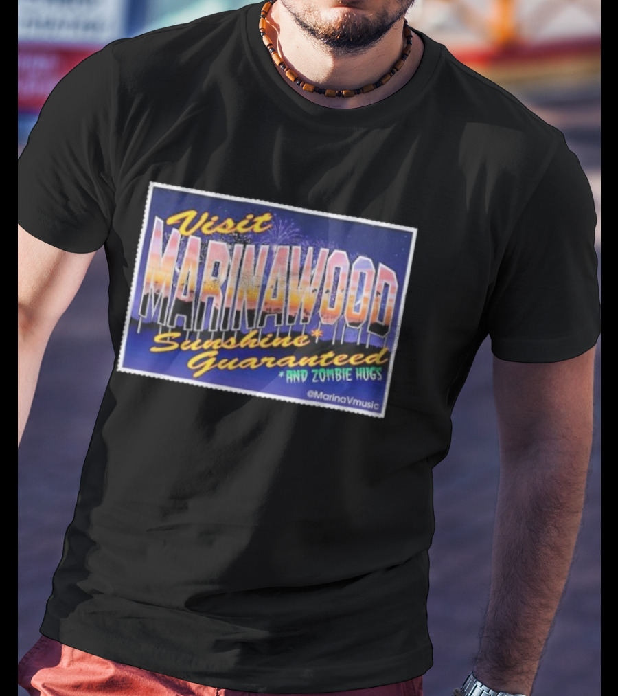 Visit Marinawood Sunshine Guaranteed And Zombie Hugs T-Shirt