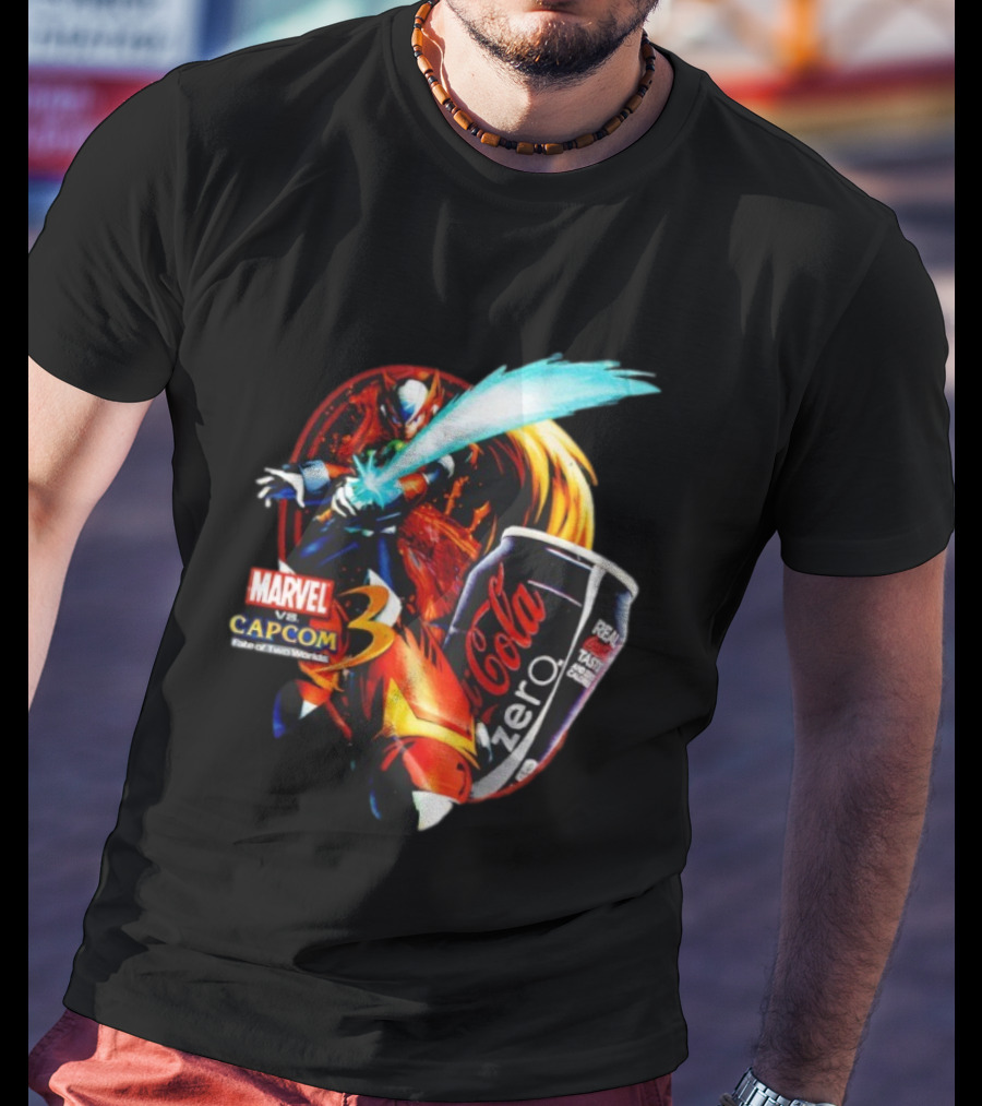 Marvel Vs. Capcom 3 Fate Of Two Worlds Coca Cola Zero Crossover Character Mashup T-Shirt