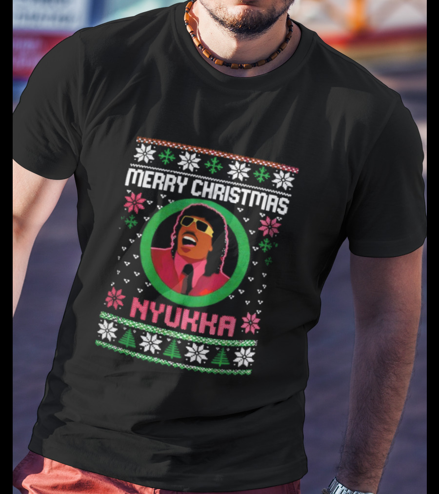 Merry Christmas Nyukka Festive Sweater Design T-Shirt