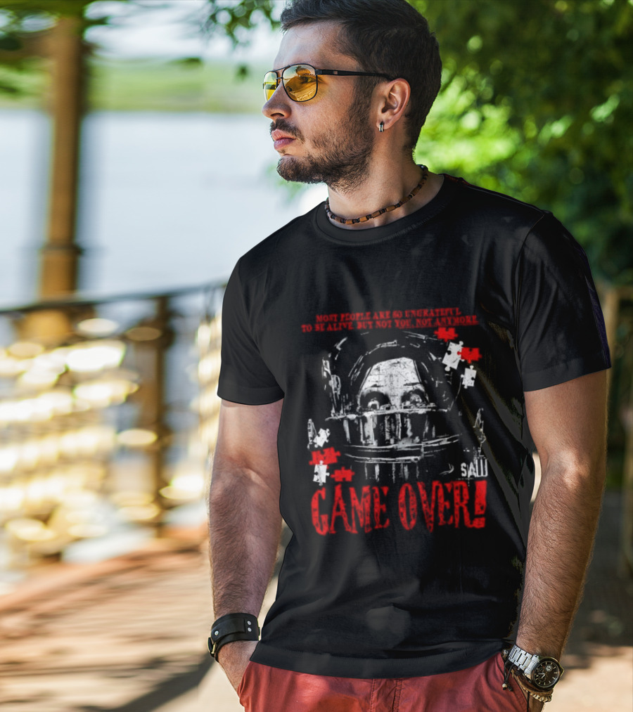 Saw Game Over Keep Calm And Survive Head Trap Horror Movie T-Shirt