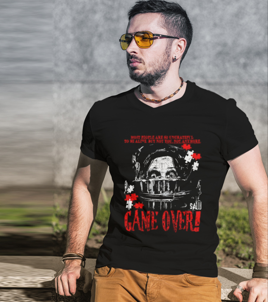 Saw Game Over Keep Calm And Survive Head Trap Horror Movie T-Shirt