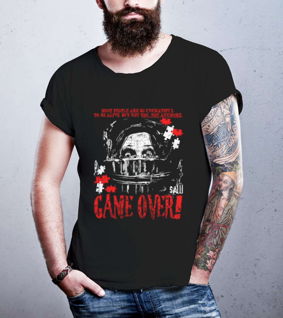 Saw Game Over Keep Calm And Survive Head Trap Horror Movie T-Shirt