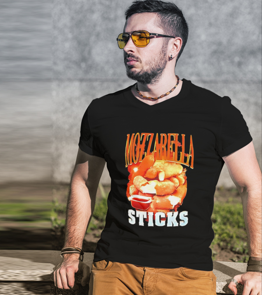 Mozzarella Sticks Cheesy Snack Delight With Dipping Sauce T-Shirt