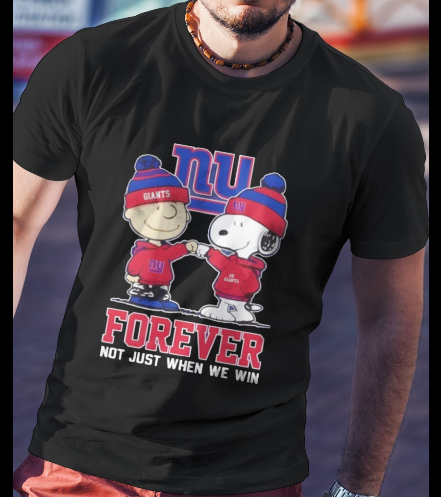 New York Giants Charlie Brown Snoopy Forever Not Just When We Win T-Shirt