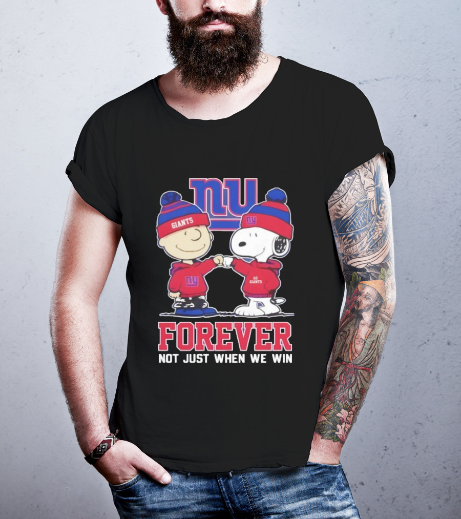 New York Giants Charlie Brown Snoopy Forever Not Just When We Win T-Shirt
