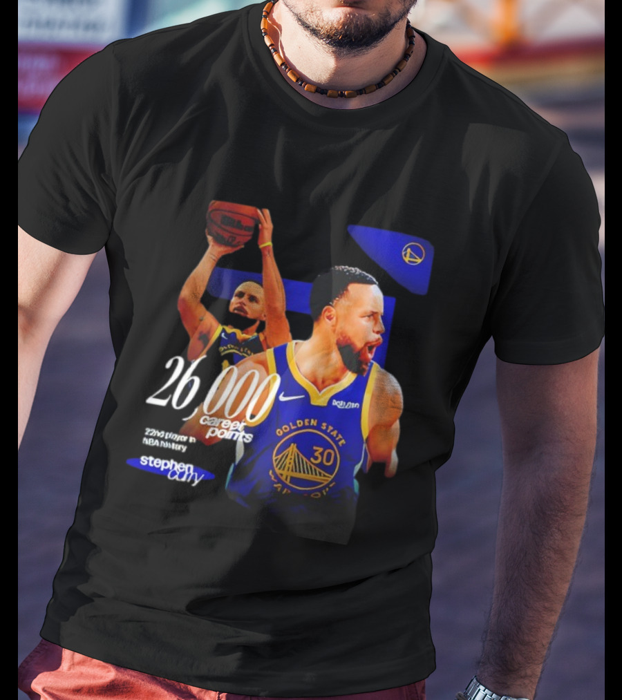 Stephen Curry Golden State Warriors 26000 Career Points 22nd NBA Player T-Shirt