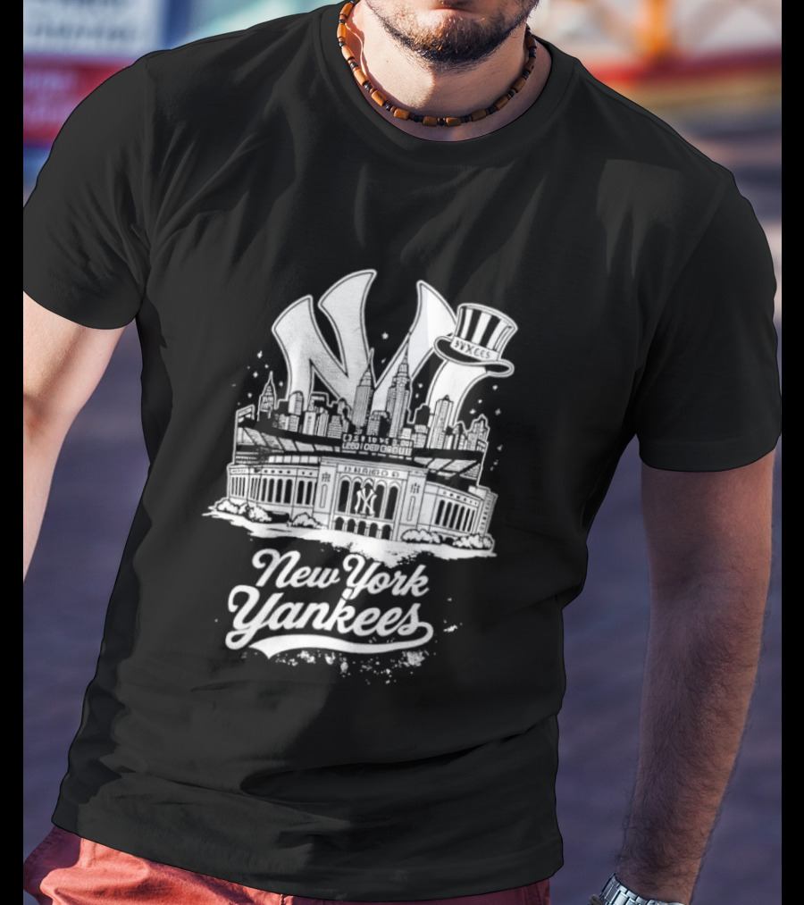 Yankee Stadium New York Yankees Vintage Style Top Hat Icon T-Shirt