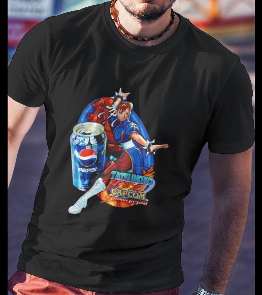 Tatsunoko Vs Capcom Ultimate All Stars Chun-Li Pepsi Crossover T-Shirt